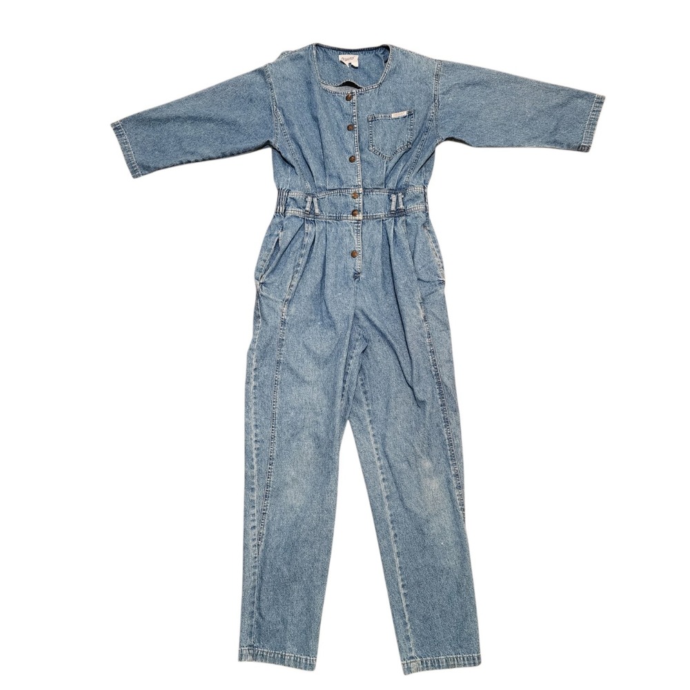 Vintage Dreams Denim Jumpsuit Womens Size 6 Acid Wash Romper 80s USA Hipster